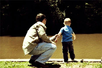 dad protecting son