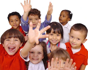 group of elementary kids